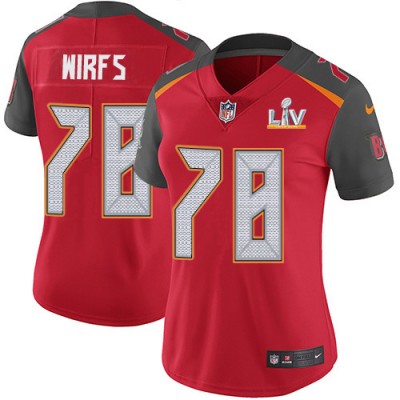 Nike Tampa Bay Buccaneers #78 Tristan Wirfs Red Team Color Women's Super Bowl LV Bound Stitched NFL Vapor Untouchable Limited Jersey